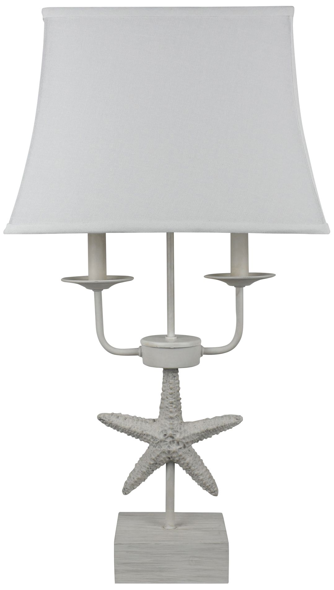 Sea Star Antique White 2-Light Table Lamp