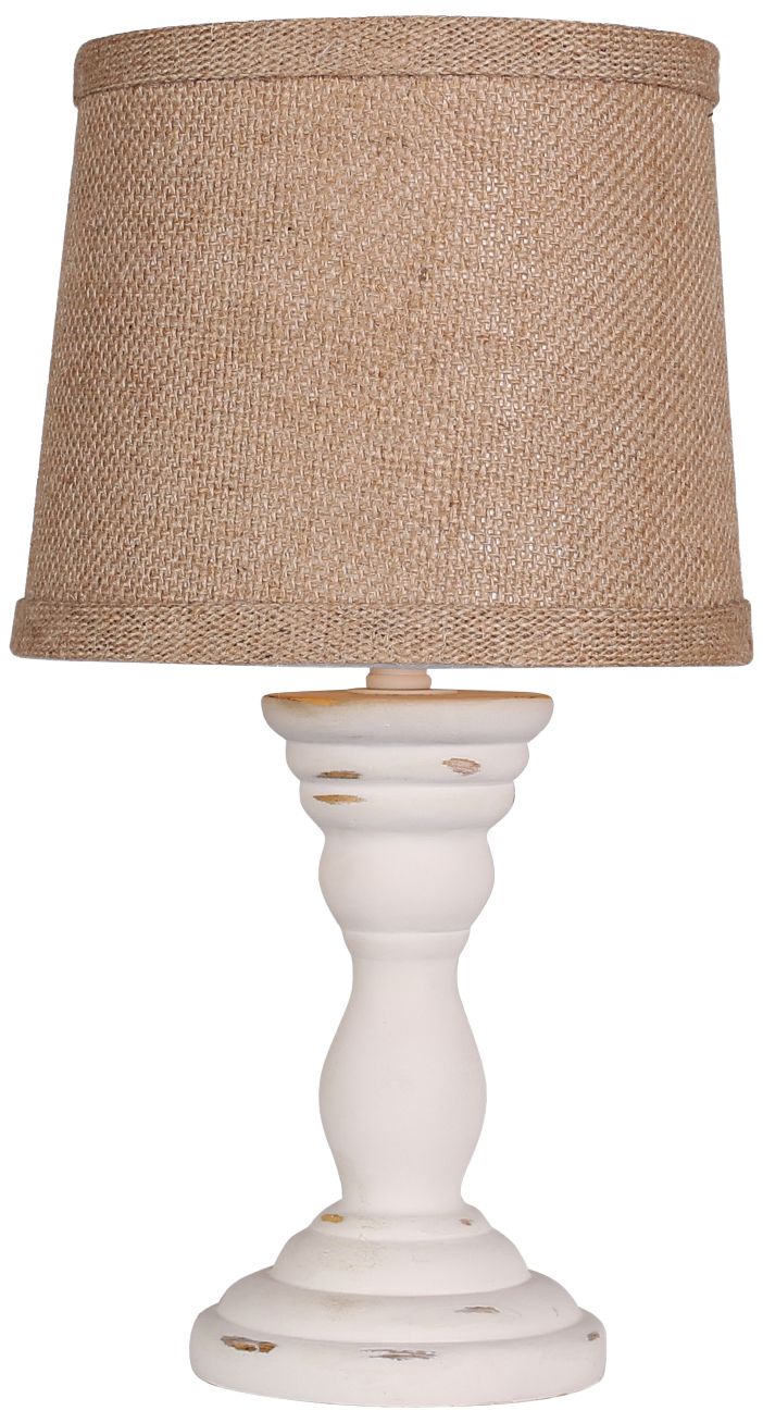 Randolph 12"H Distressed White Pedestal Accent Table Lamp