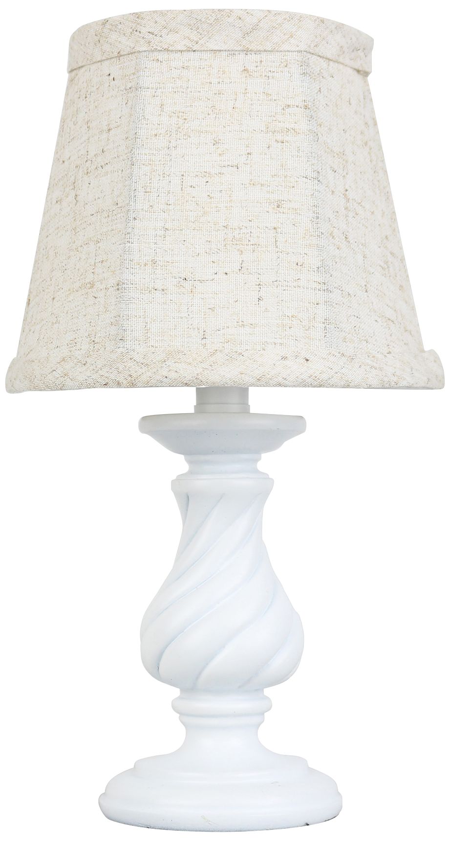 Mini Twist 12" High White Candlestick Accent Table Lamp 78E22