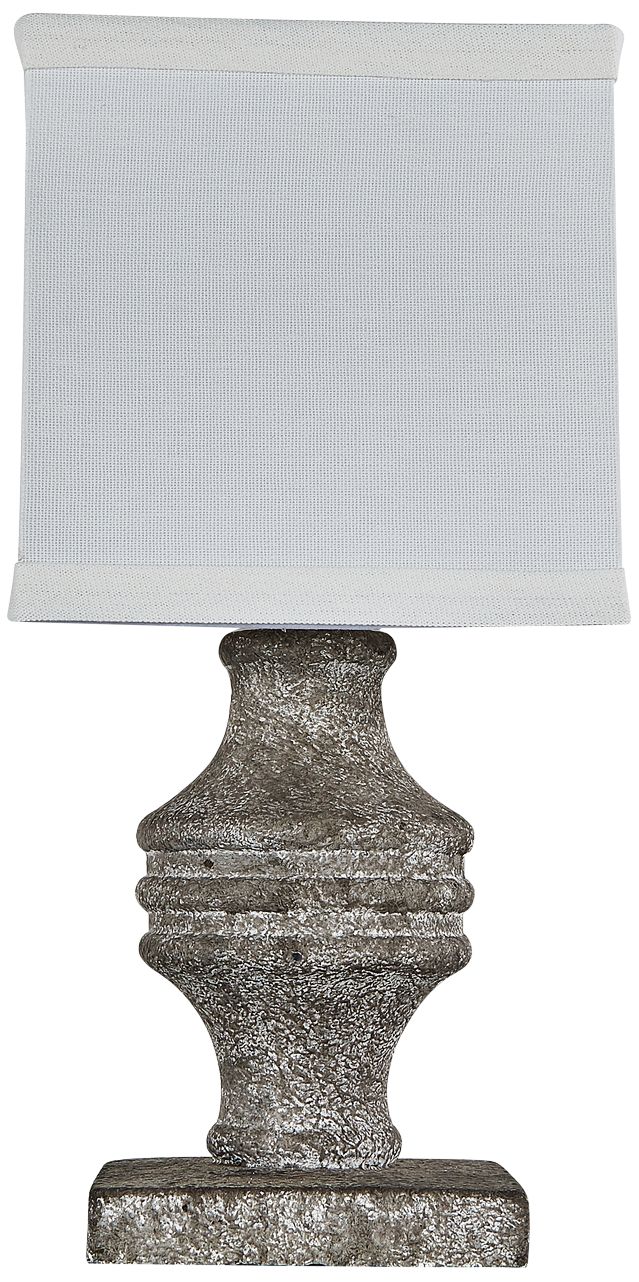 Arno 12" High Light Gray Pedestal Accent Table Lamp