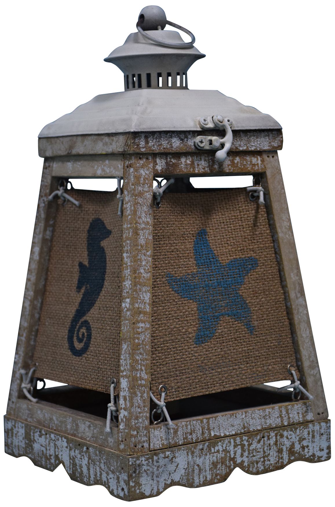 Cape Lantern 13" High White Wood Coastal Accent Table Lamp