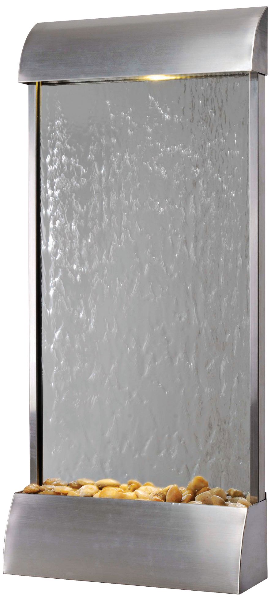 Breckenridge 42" High Steel Mirror LED Outdoor Wall Fountain