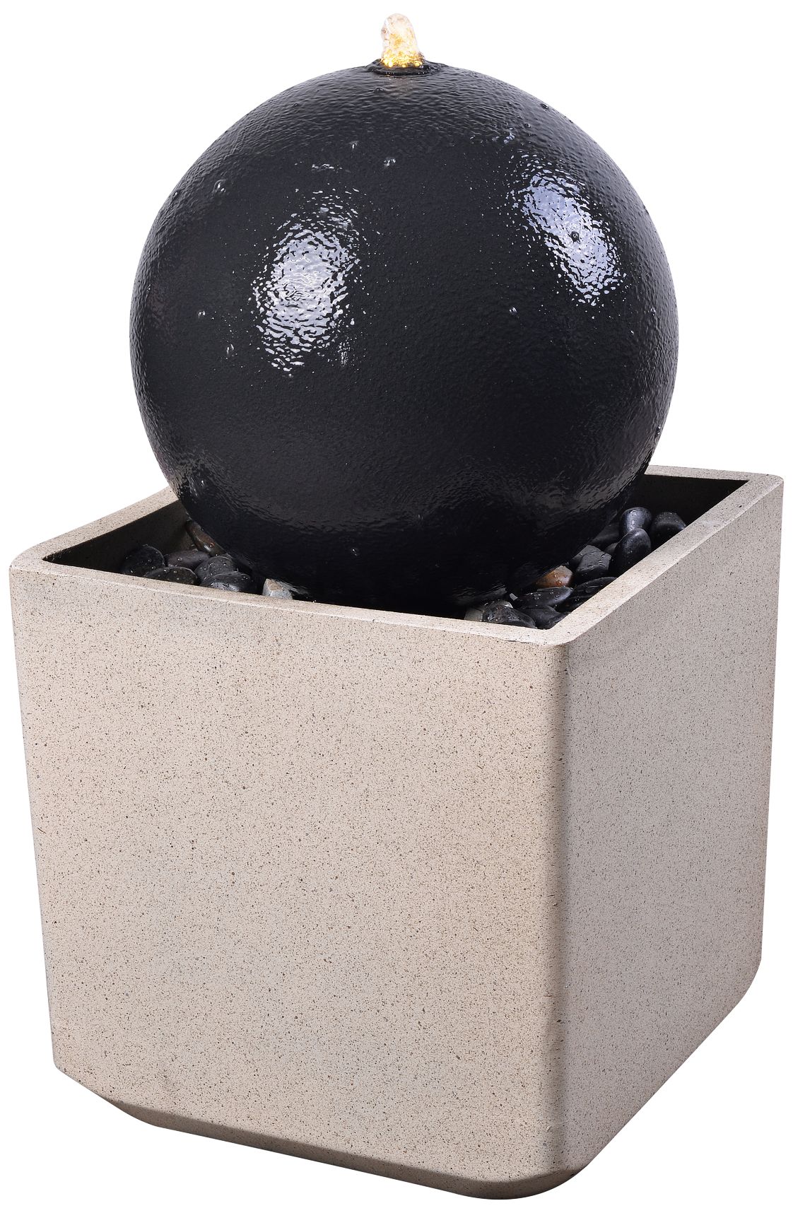 Carnation 30 1/4" High Black Orb Patio Bubbler Fountain