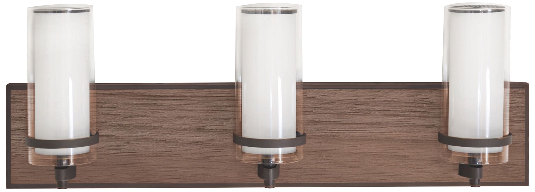 Arden 23 3/4" Wide Bronze and Walnut 3-Light LED Bath Light