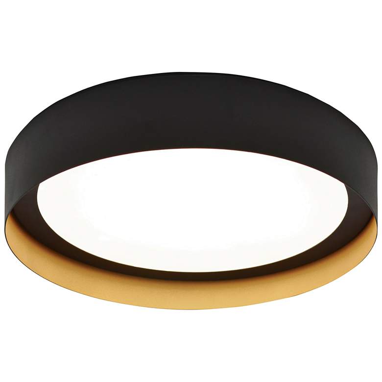 Image 2 Reveal 16" Wide Black And Gold Edge-Lit LED Ceiling Light