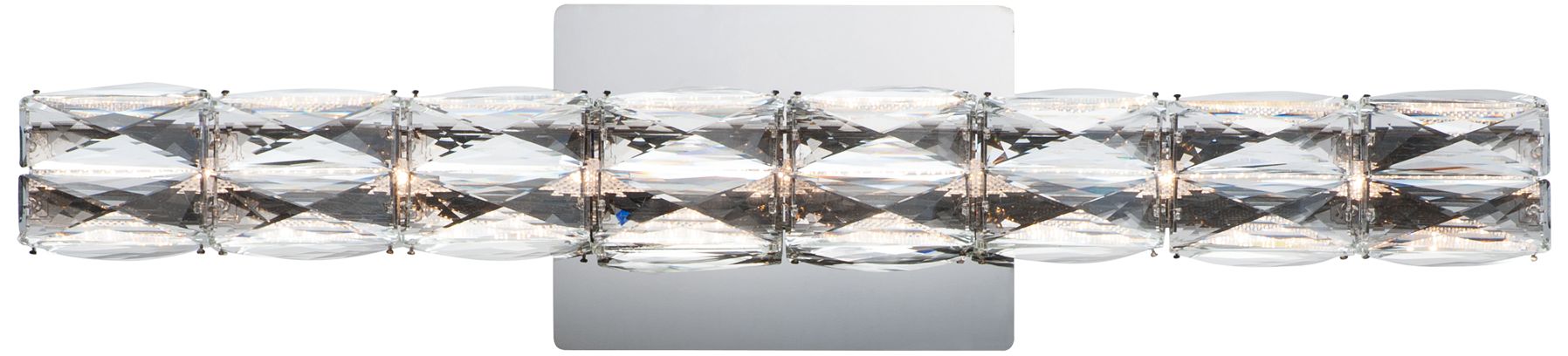 ET2 Zephyr 24" Wide Polished Chrome Crystal LED Bath Light