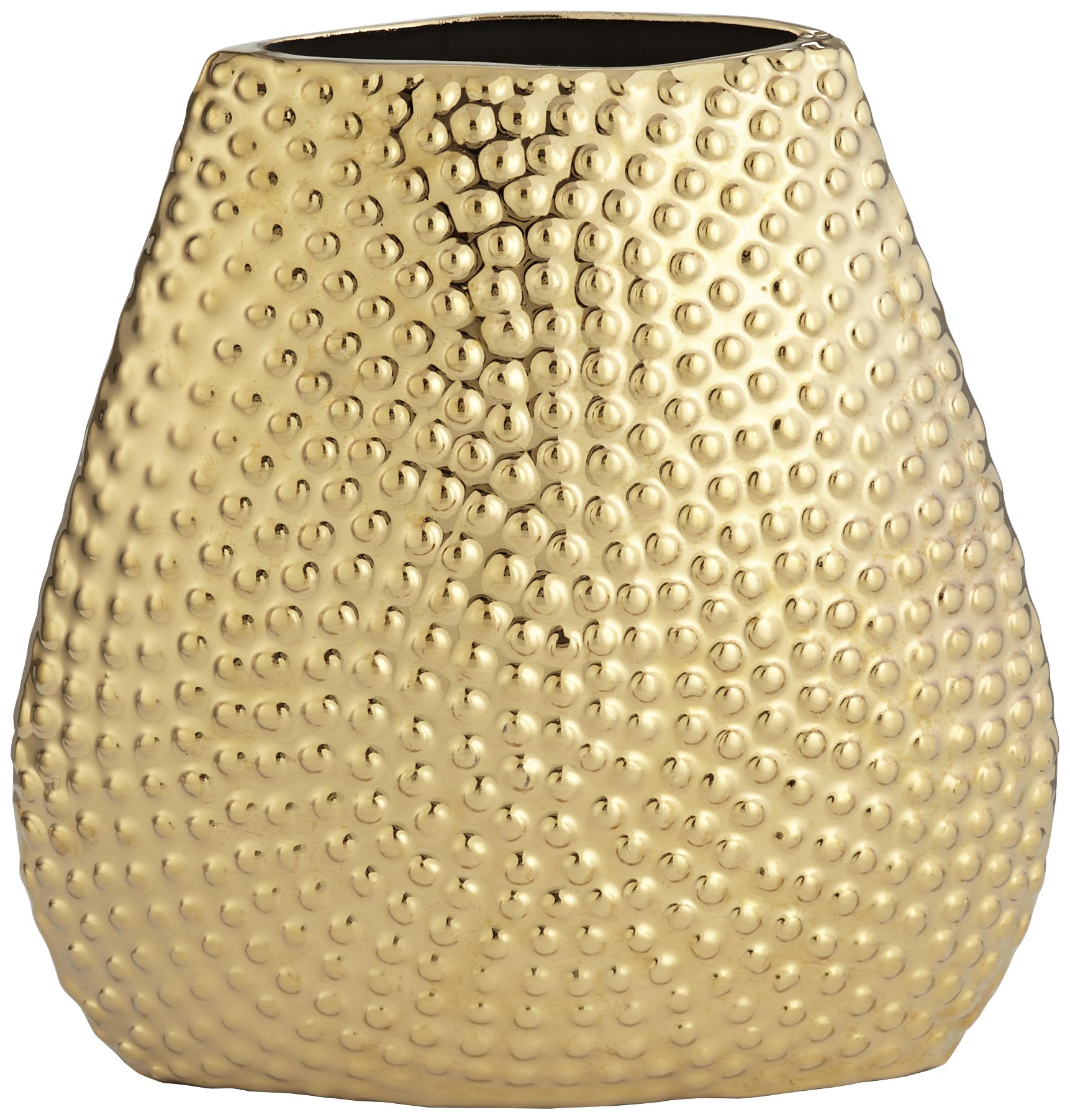 Golden 9" High Ceramic Decorative Vase