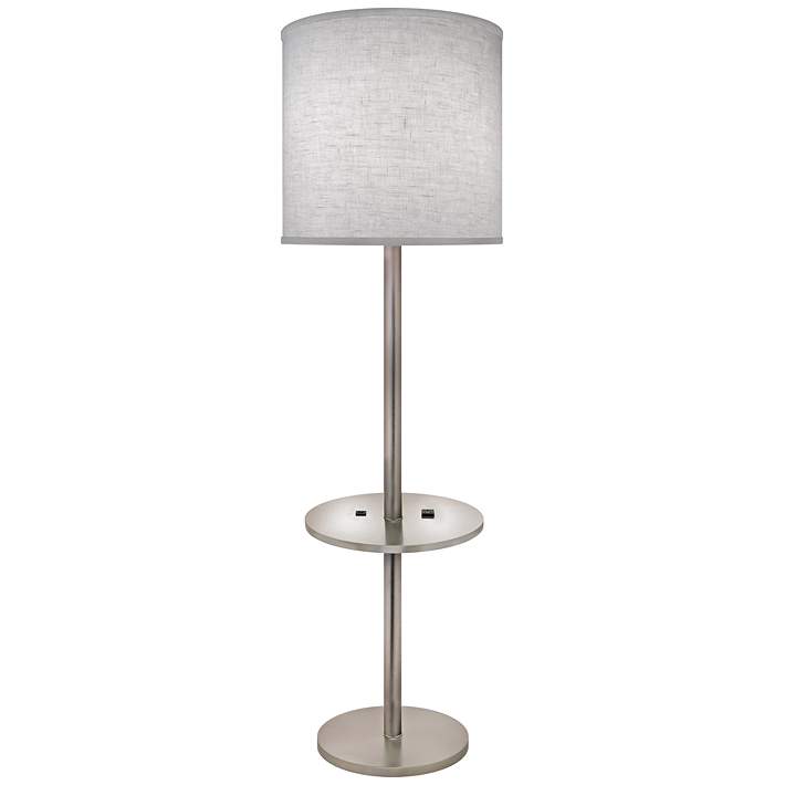 Stiffel Sarrum Satin Nickel Tray Table, Contemporary Floor Lamp With Table