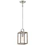 Country Estates 6 1/2&quot;W Wood and Brushed Nickel Mini Pendant