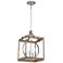 Country Estates 14 1/2" Wide Wood and Nickel 4-Light Pendant