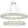 Monroe 48" Wide Chrome and Crystal 2-Tier LED Chandelier