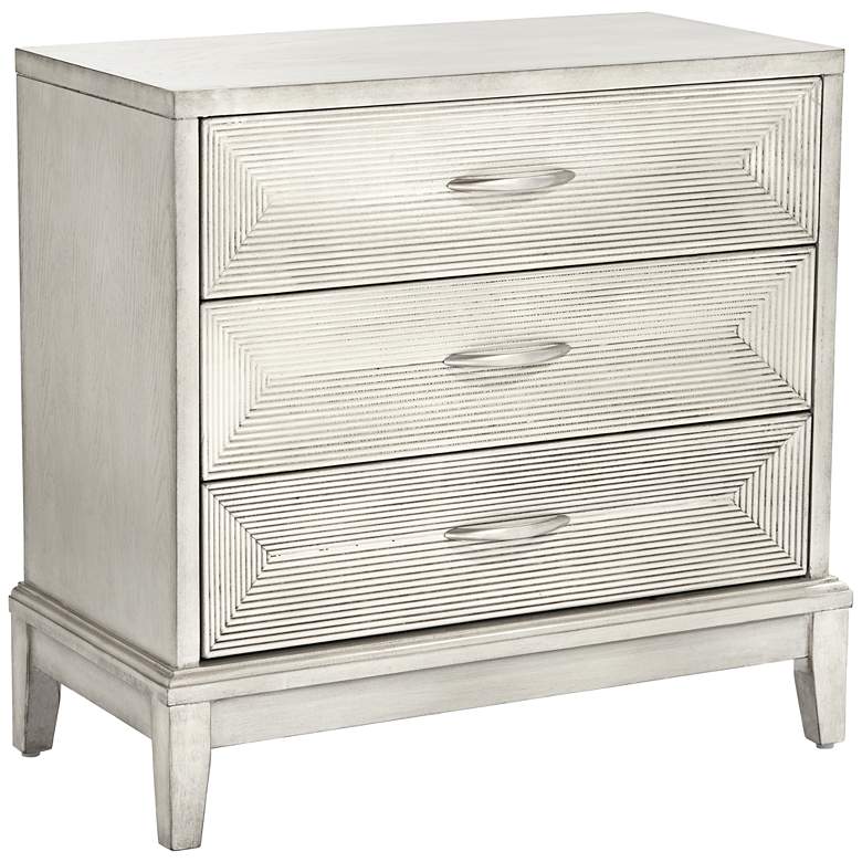 Reeds 31 1/2&quot; Wide White 3-Drawer Wood Accent Chest