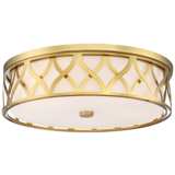 Flush Mount 20&quot; Wide Liberty Gold 2-Cage LED Ceiling Light