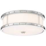 Flush Mount 15 1/2&quot; Wide Chrome Drum LED Ceiling Light