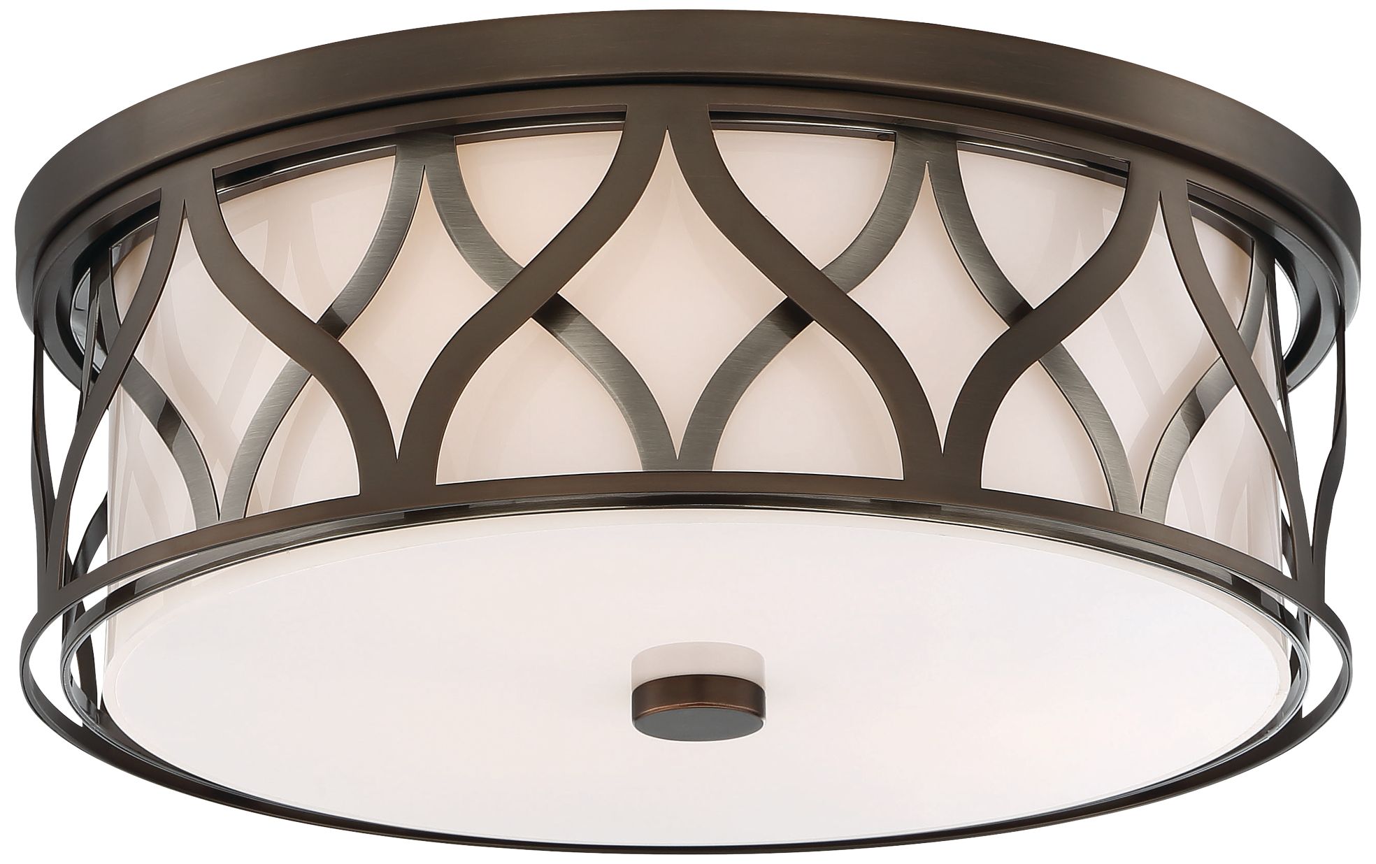 Flush Mount 16" Wide Bronze 2-Cage LED Ceiling Light