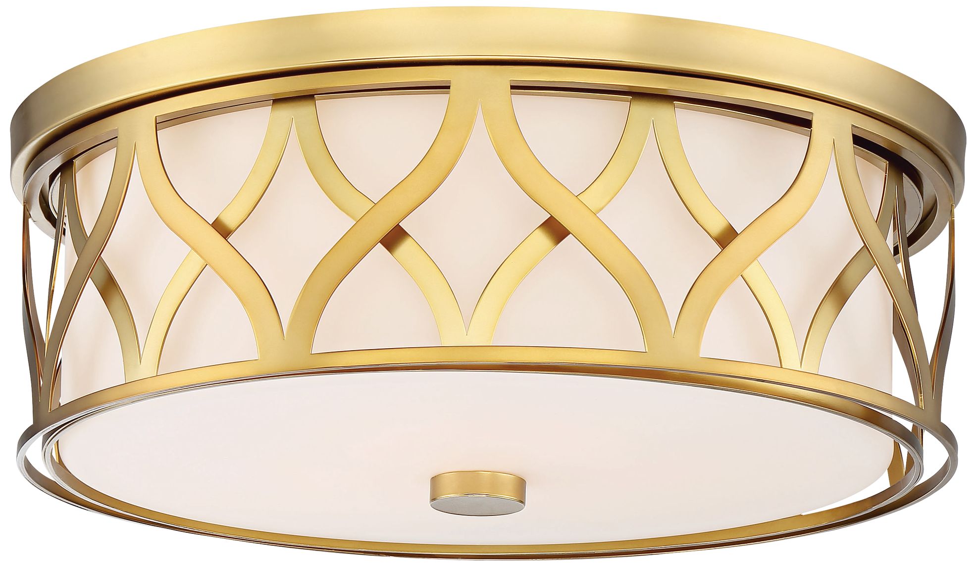 Flush Mount 16" Wide Liberty Gold 2Cage LED Ceiling Light 78M60