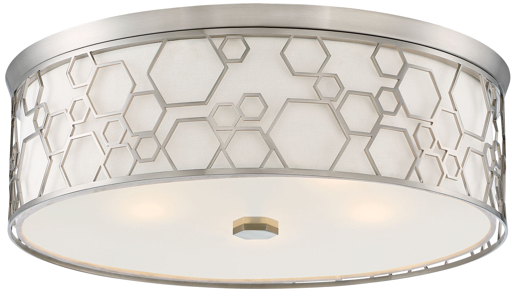 Flush Mount 20 Wide Brushed Nickel Drum LED Ceiling Light 78M68   78m68