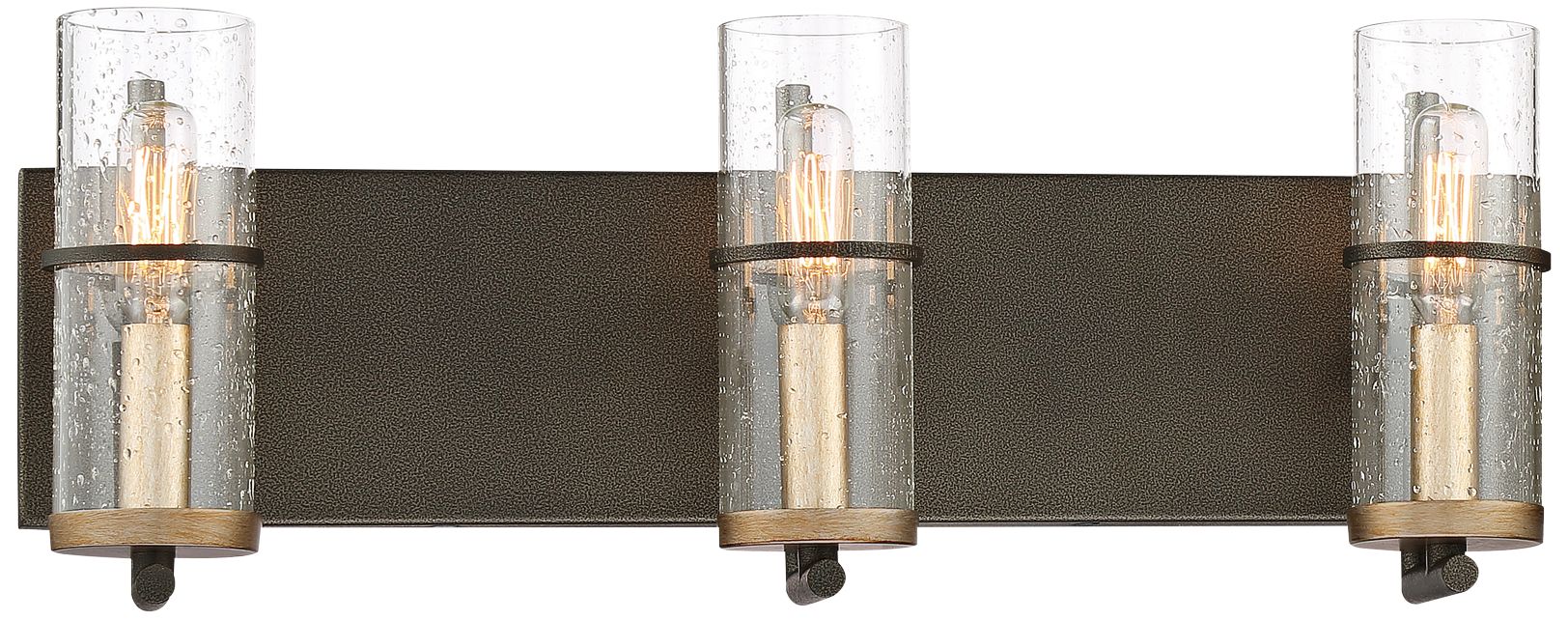 Sussex Court 19" Wide Smoked Iron 3-Light Bath Light