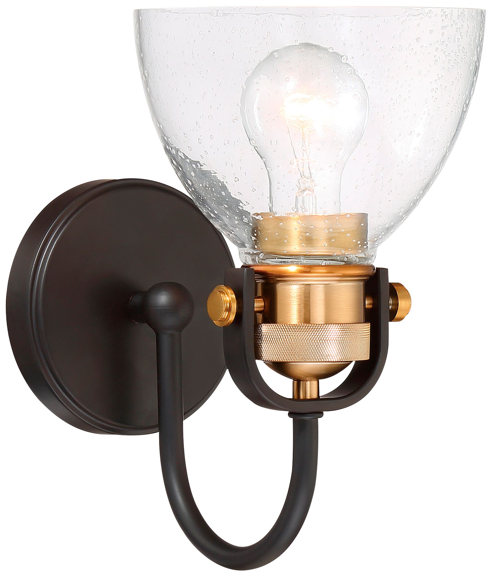 Monico 10 1/2" High Bronze and Brass Wall Sconce