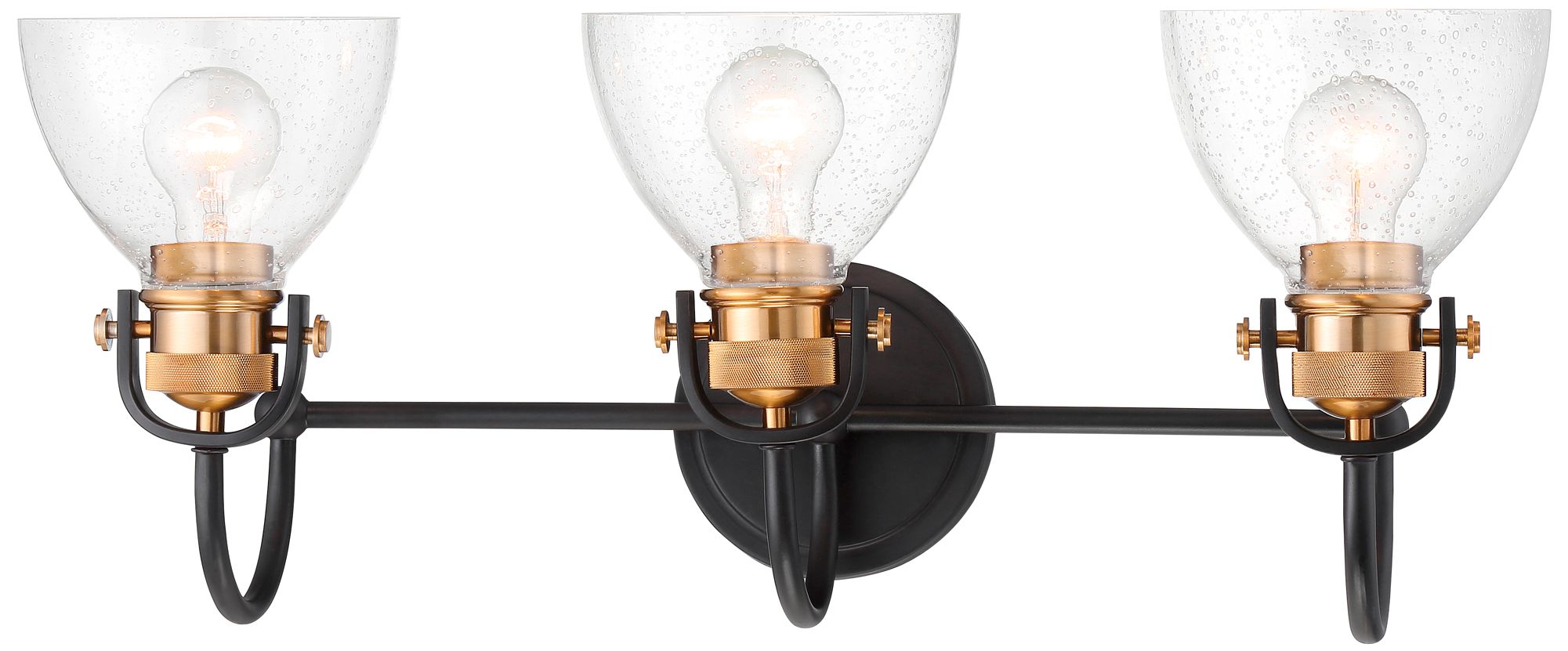 Monico 26" Wide Bronze and Brass 3-Light Bath Light