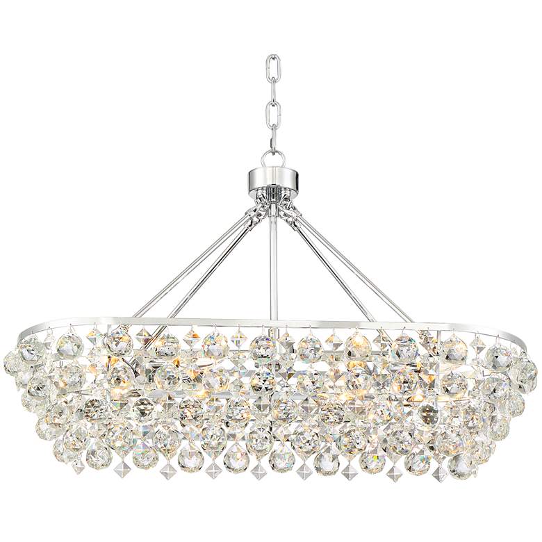 Essa 32&quot; Wide Chrome and Crystal Island Pendant Light