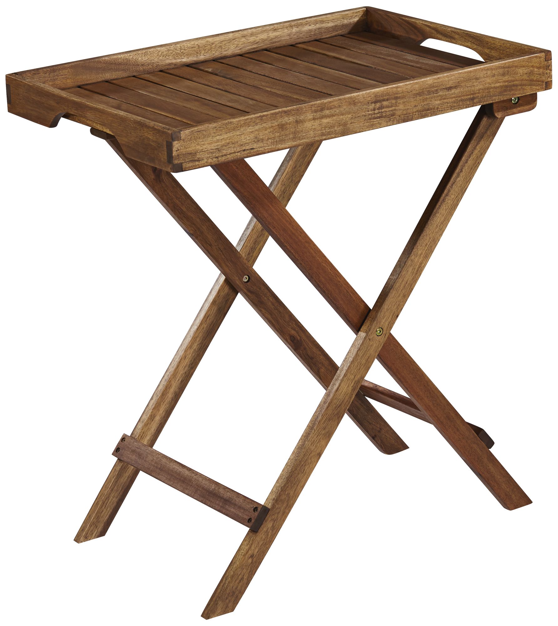 Perry 27"W Natural Acacia Wood Outdoor Folding Tray