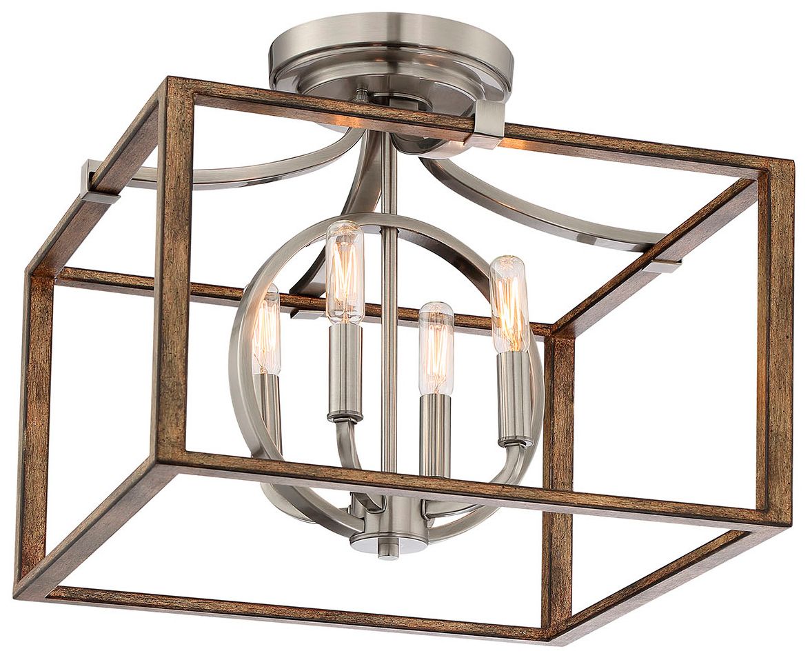 Country Estates 16 1 2 W Faded Wood 4 Light Ceiling Light 78p30