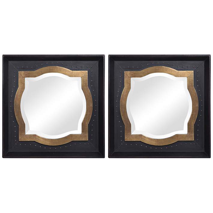 Anisah Bronze And Brass 14 1 4 Square, Decorative Square Wall Mirrors Set Of 4