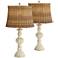 Trinidad Antique White Candlestick Table Lamps Set of 2