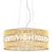 Jonna 16"W French Gold and Crystal Drum LED Pendant Light