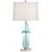 Possini Euro Hyacinth Blue Glass Table Lamp