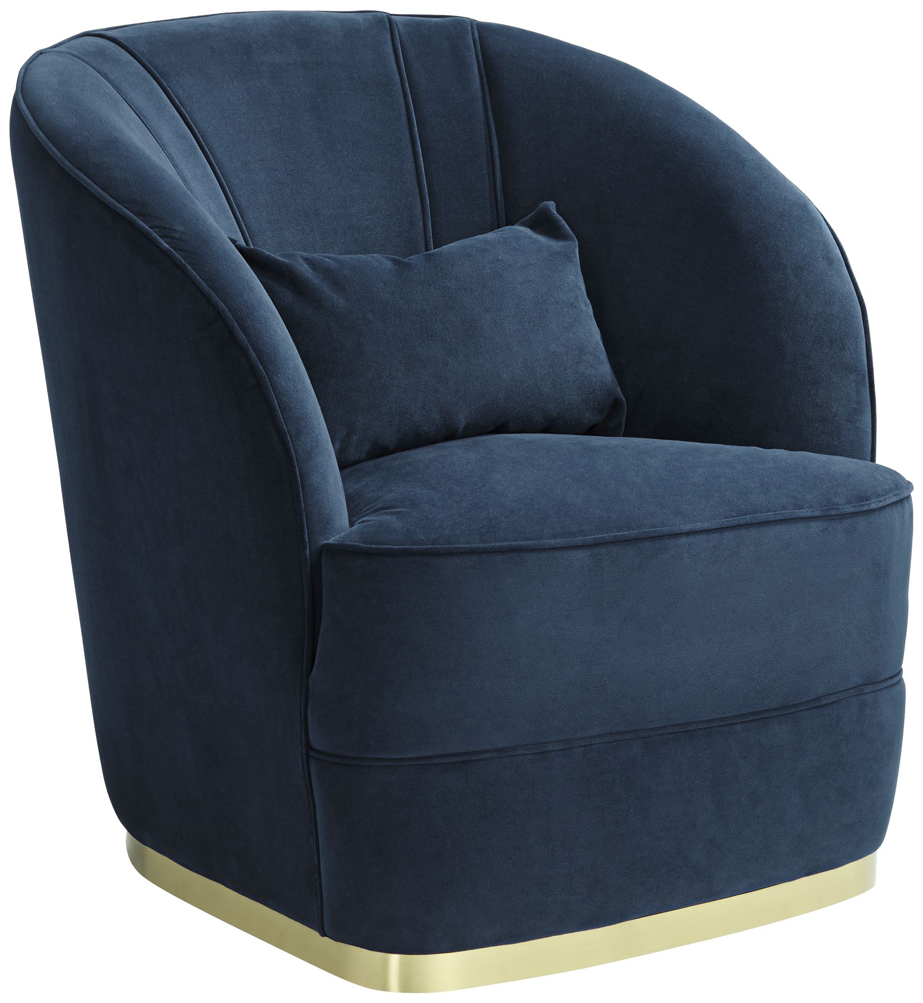 Nebbia Navy Velvet Accent Chair with Kidney Pillow