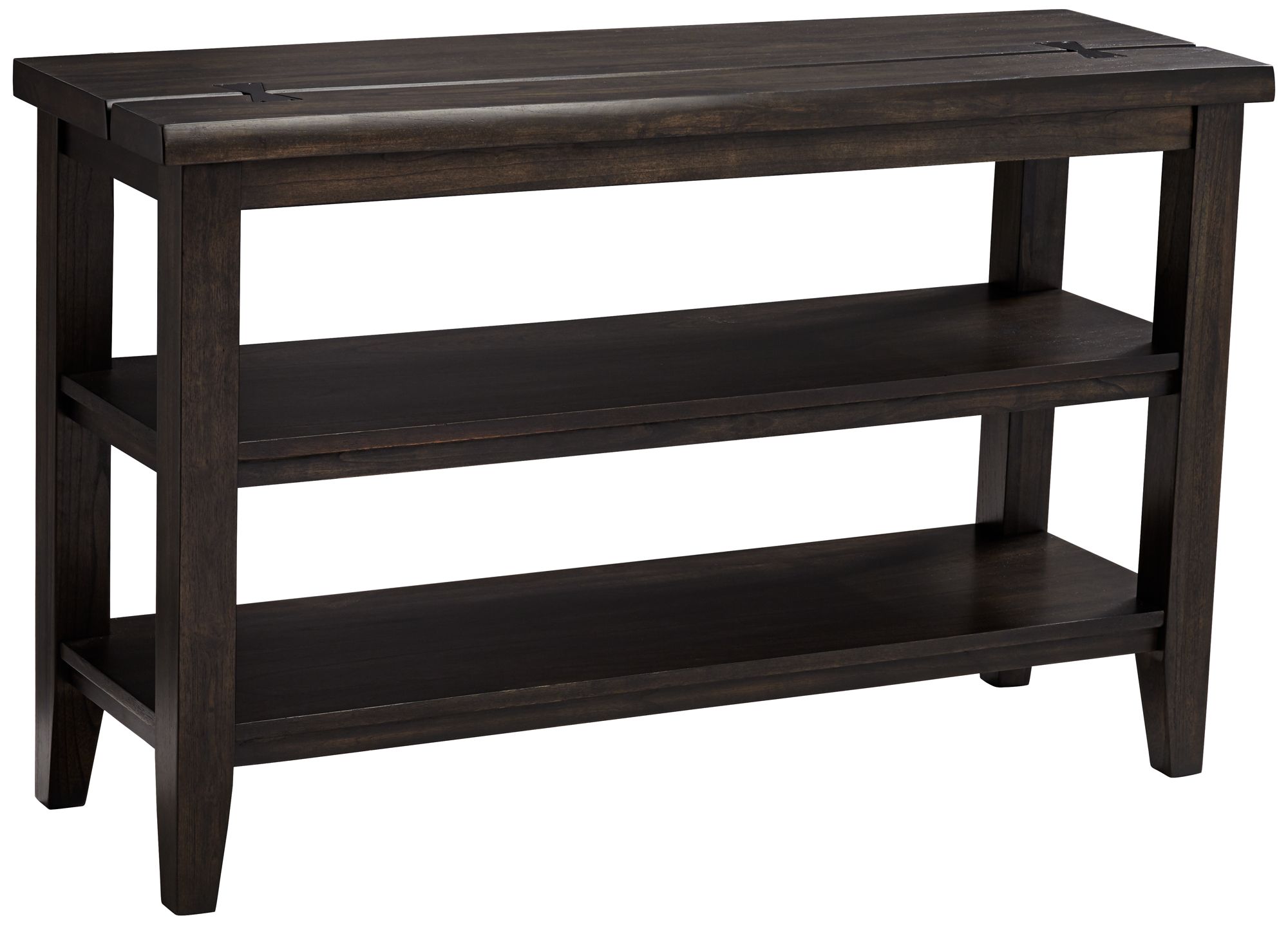 Big Sur 48" Wide Brown Wood Live Edge 2-Shelf Sofa Table