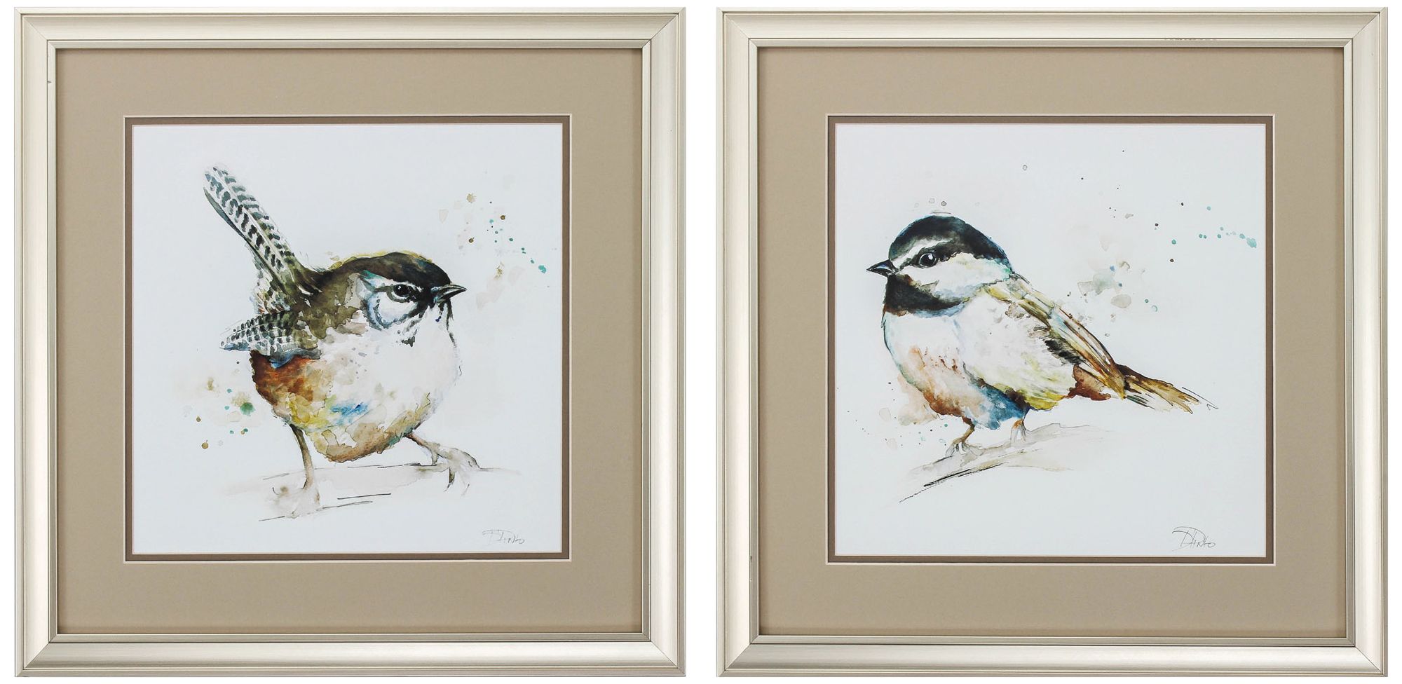 Paragon Watercolor Mountain 18" Square 2-piece Framed Wall Art Set