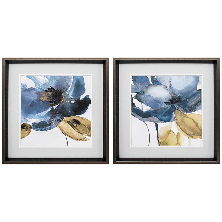 Blue Note 18 Square 2 Piece Framed Wall Art Set 78t69 Lamps Plus - Blue Wall Art Framed