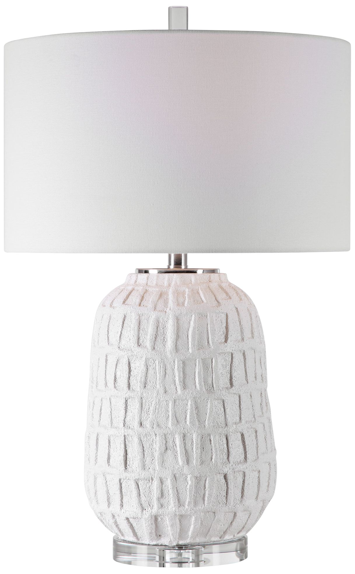 Uttermost Caelina Textured Matte White Ceramic Table Lamp