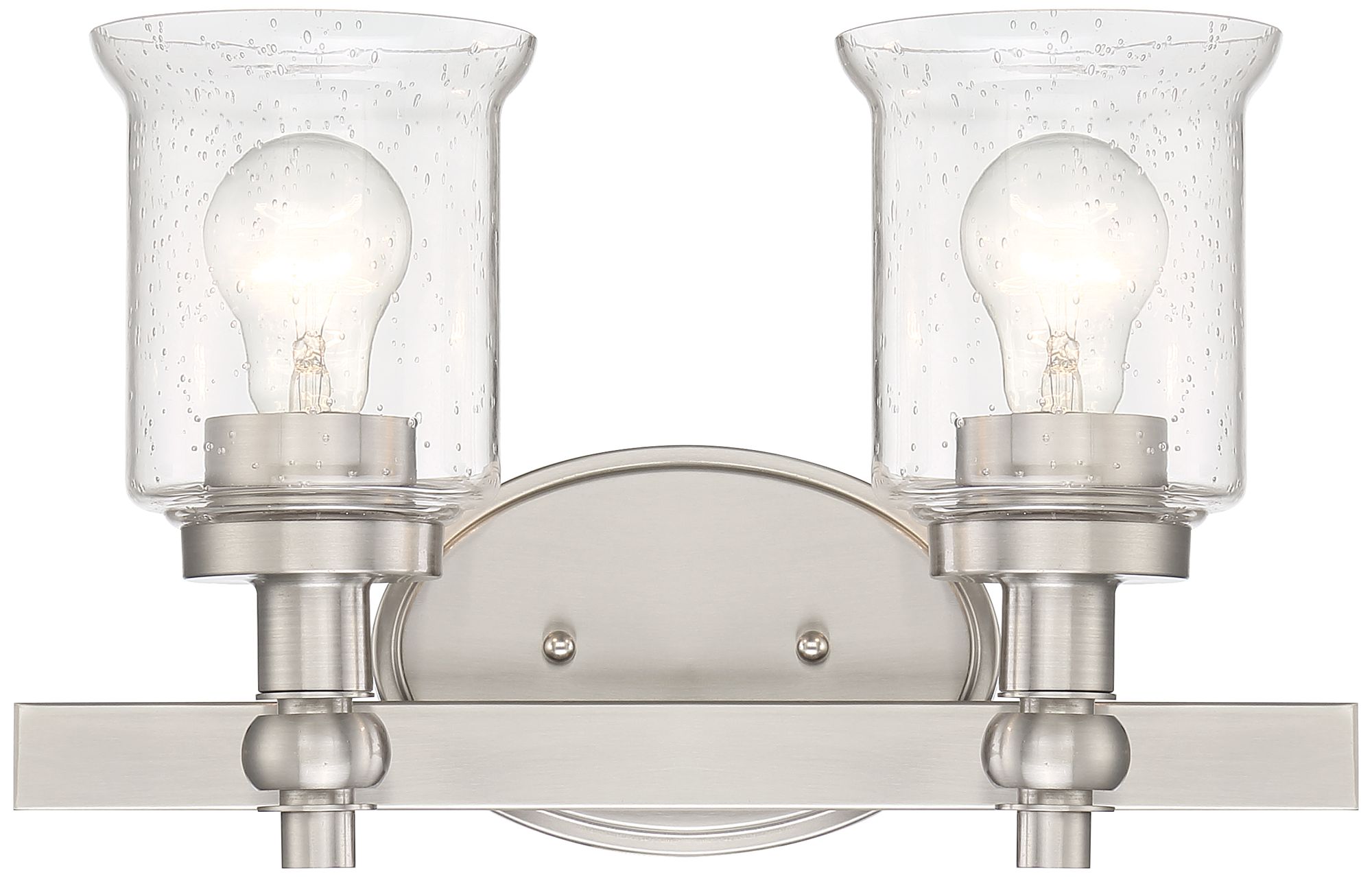 Romano 14 1/2" Wide Satin Nickel 2-Light Vanity Bath Light