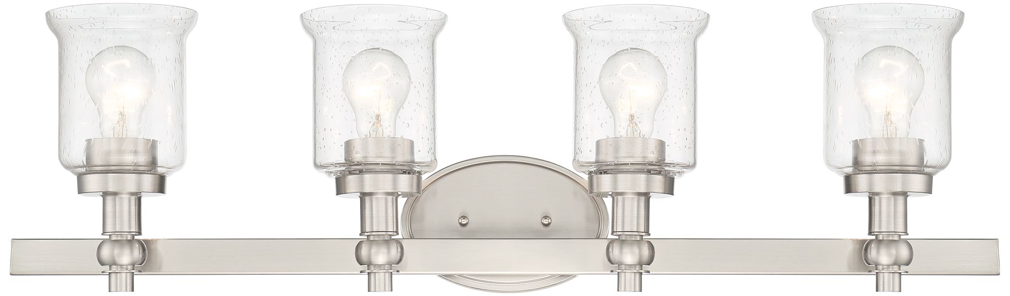 Romano 31 1/2" Wide Satin Nickel 4-Light Vanity Bath Light