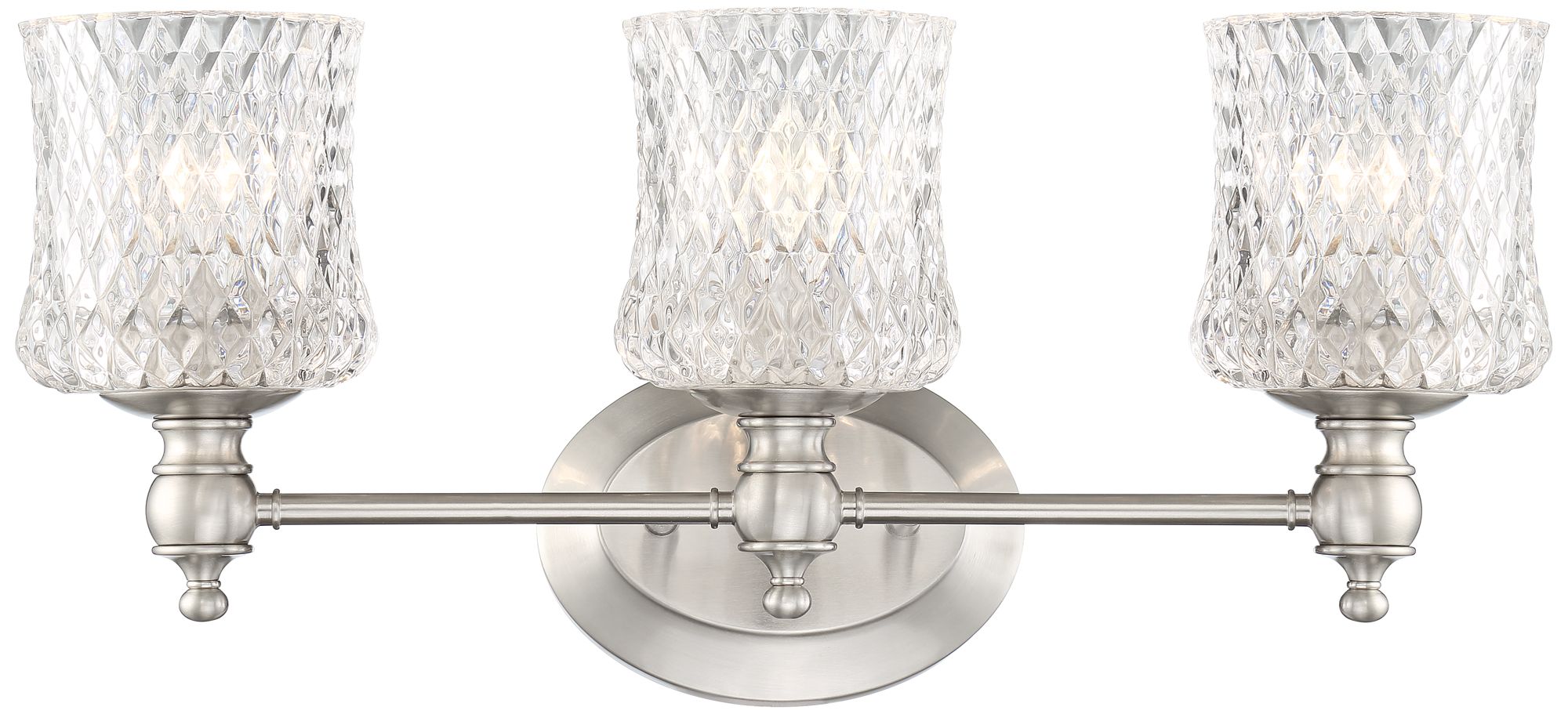 Romanov 23 1/4" Wide Satin Nickel 3-Light Wall Light