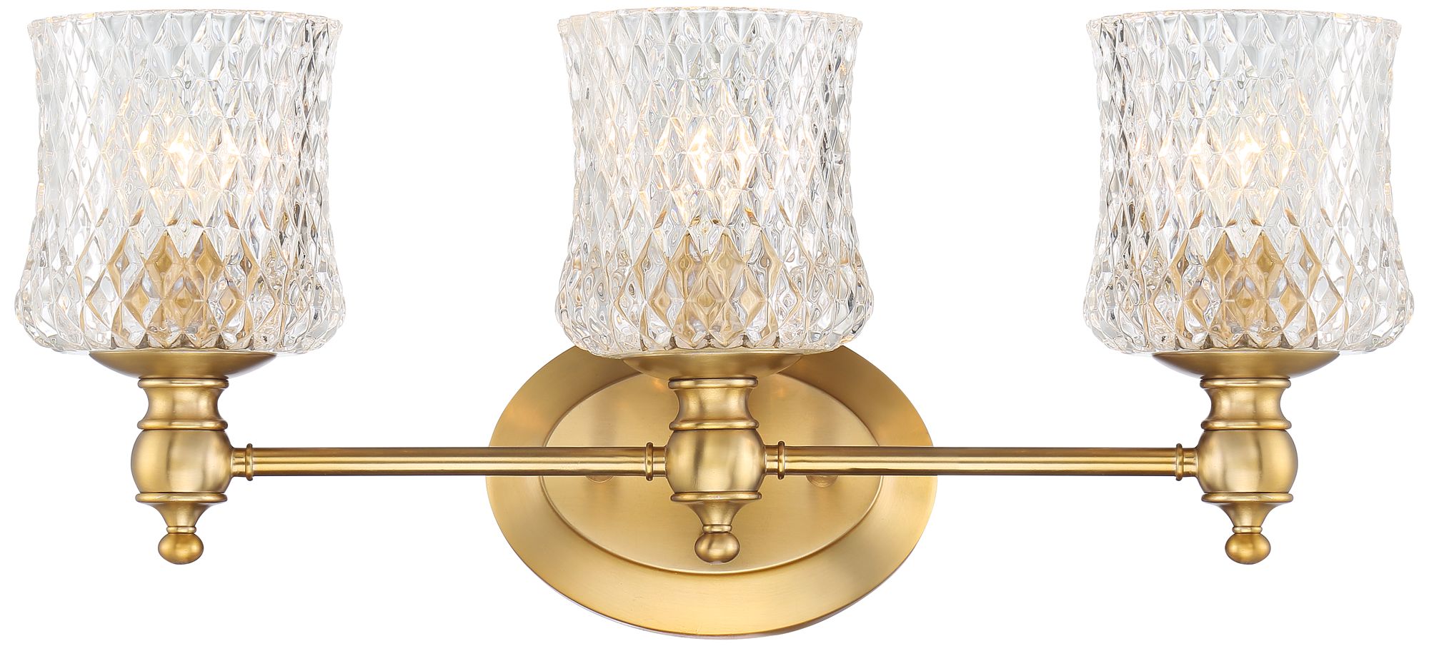 Romanov 23 1/4" Wide Warm Brass 3-Light Wall Light