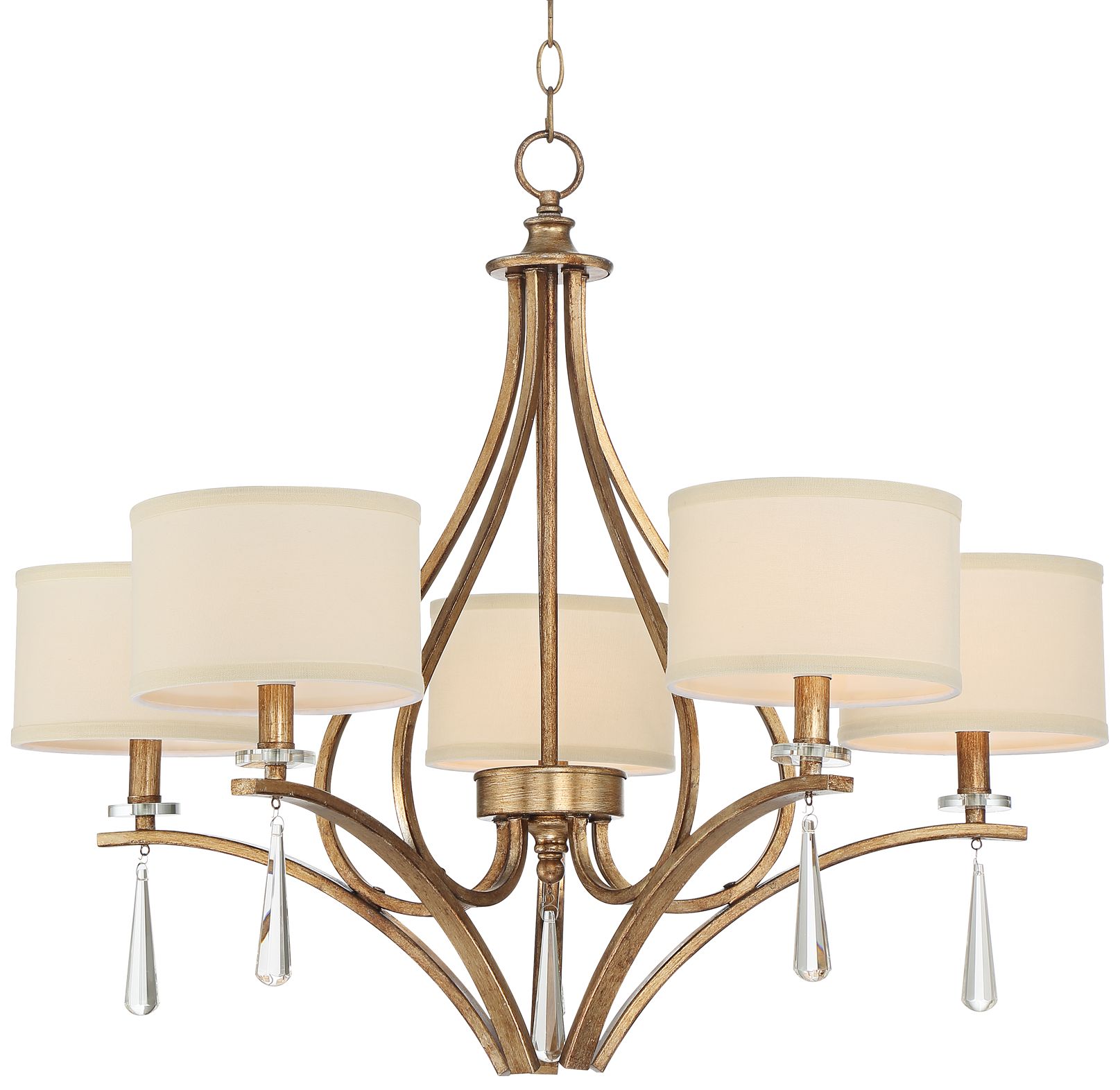 Quintana 31" Wide Winter Gold 5-Light Chandelier by Stiffel