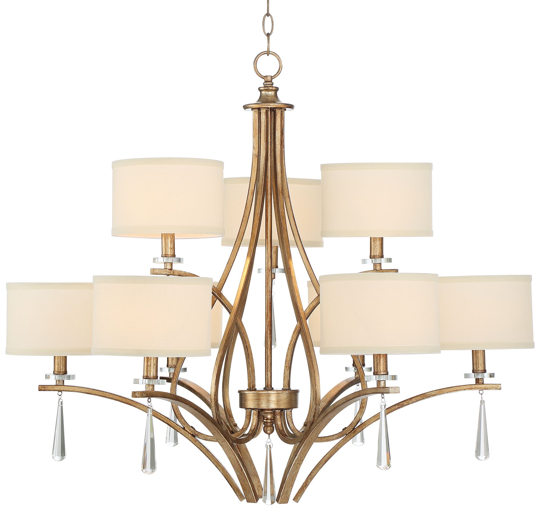 Quintana 35" Wide Winter Gold 9-Light Chandelier