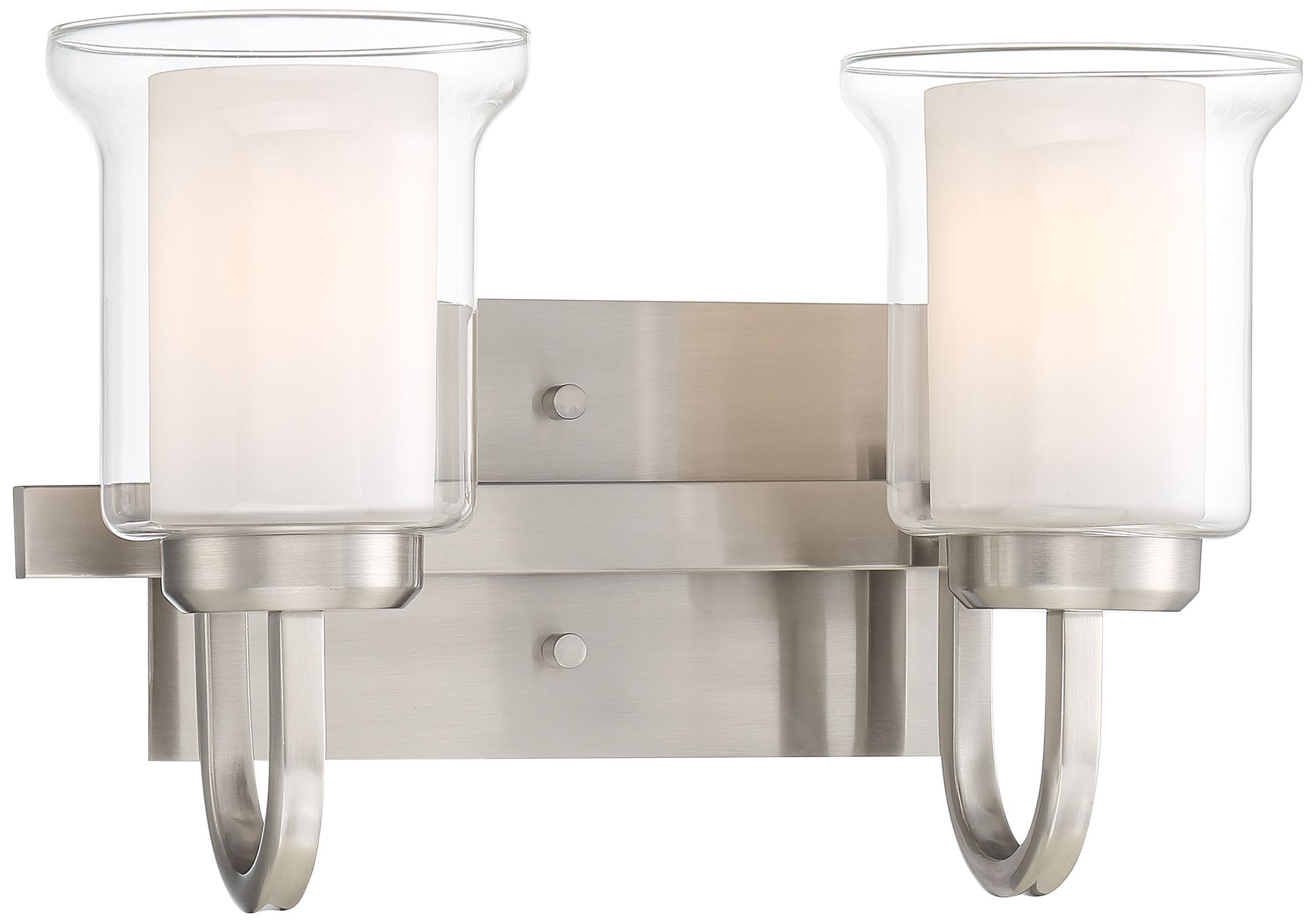 Possini Euro Sallis 14"W Brushed Nickel 2-Light Wall Sconce