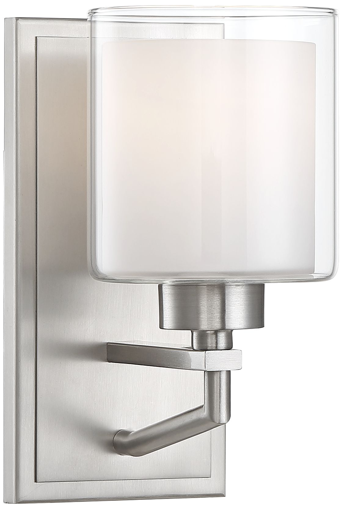 Possini Euro 9 1/2" High Double Glass Modern Wall Light