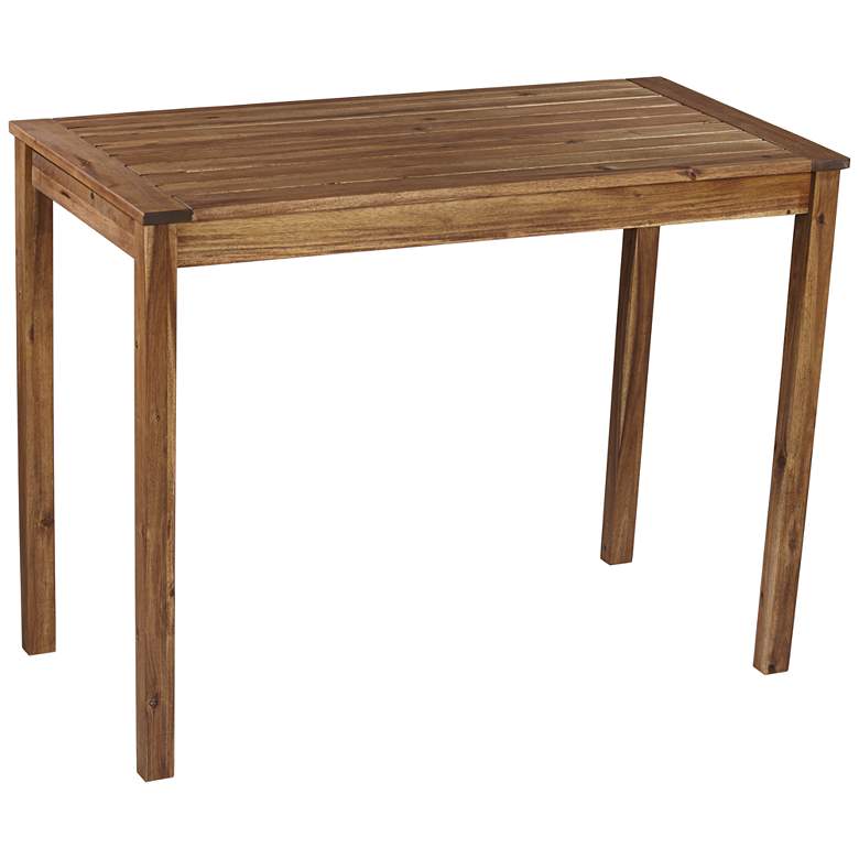 Image 3 Nova 48" Wide Natural Wood Outdoor Bar Table