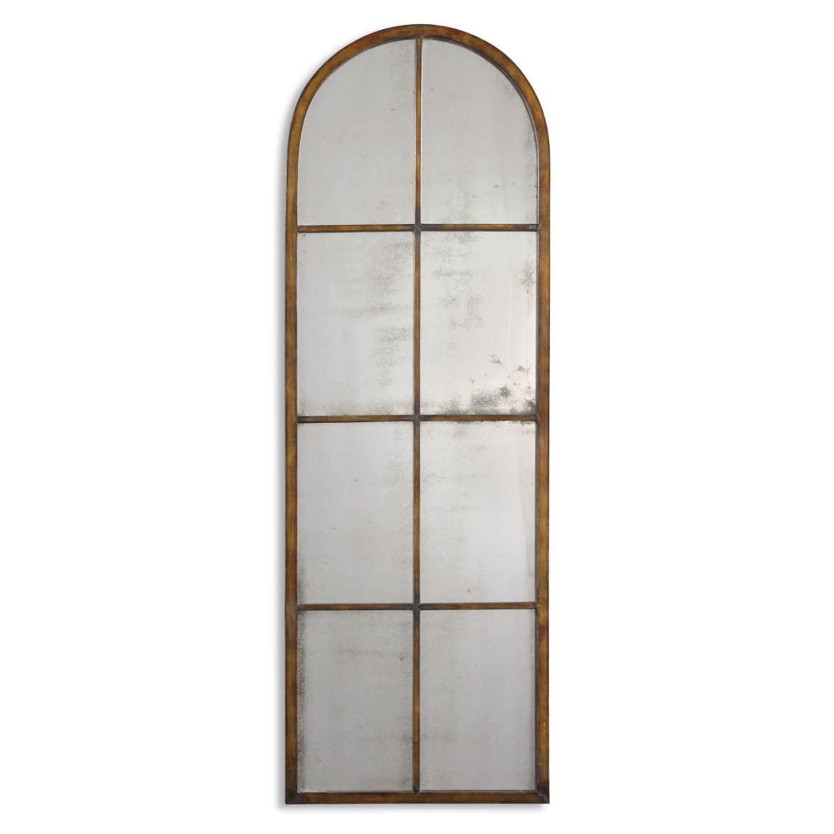 Uttermost Amiel Maple Brown 17" x 50" Arch Top Wall Mirror