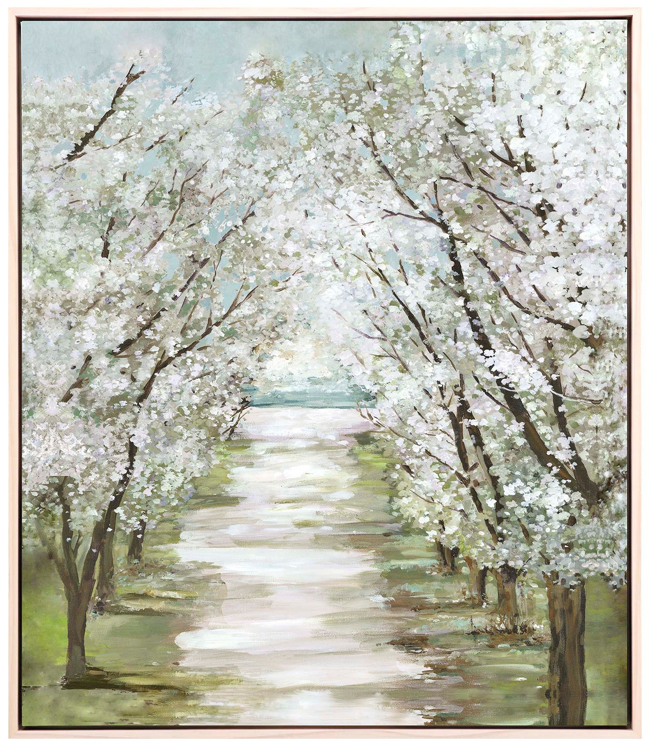 Paragon Blossom Pathway 44" High Framed Giclee Canvas Wall Art