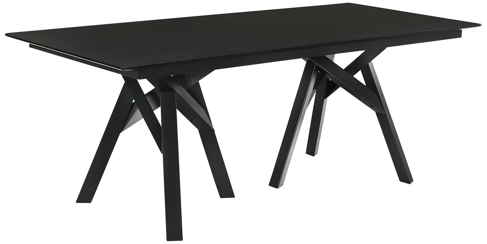 Cortina 79" Wide Mid-Century Black Rectangular Dining Table