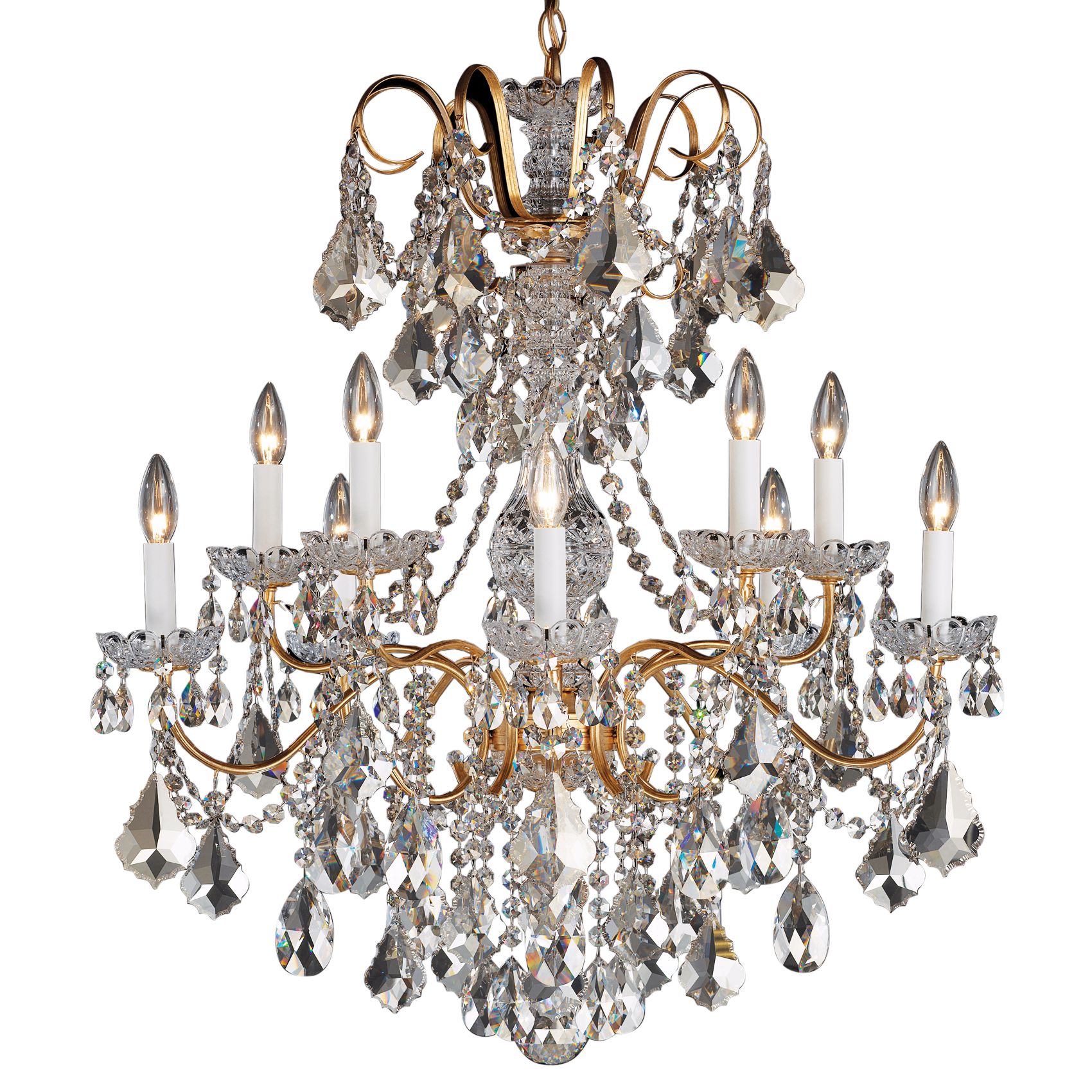 Schonbek New Orleans 28"W Gold Hand-Cut Crystal Chandelier