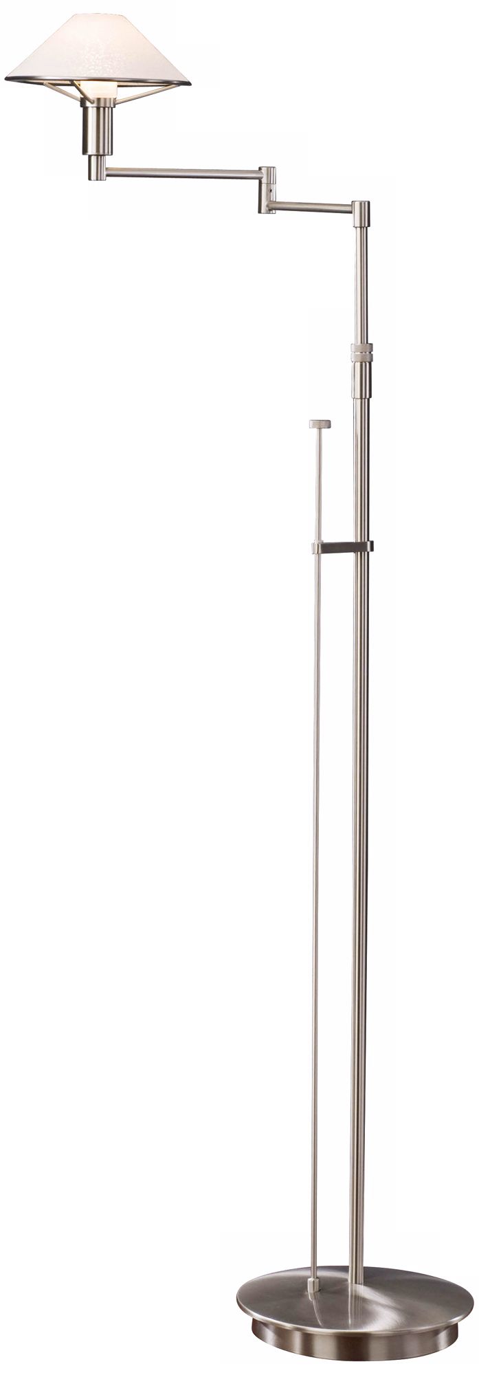 Satin Nickel with White Glass Holtkoetter Floor Lamp